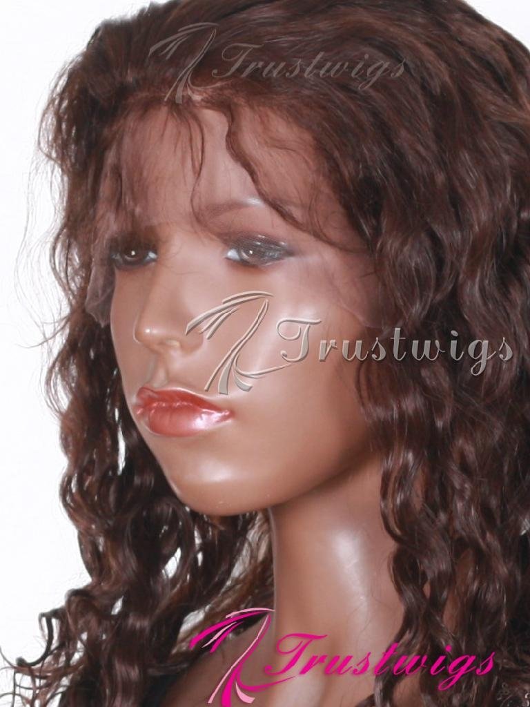 14inches #2 Dark Brown Spanish Indian Remy Hair Full Lace wig - 14_2_SP