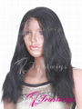 trustwigs 12inches #1 Jet Black Yaki Indian Remy Hair Full Lace Wig 3