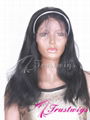 trustwigs 12inches #1 Jet Black Yaki Indian Remy Hair Full Lace Wig 4