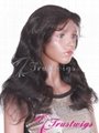  18inch Color1B Off Black Body Wave Indian Remy Hair Full Lace Wig 1