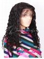 16inches 1B Off Black Deep Wave Glueless Full Lace Wig 1