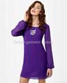 Beautiful Royal Purple Silk Dress Factory Wholesale Supply