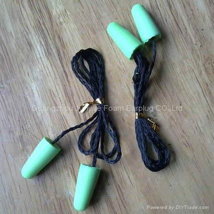 PU foam earplug with cord 