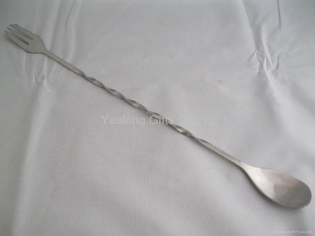 Multifunction 304 stainless steel bar spoon and fork