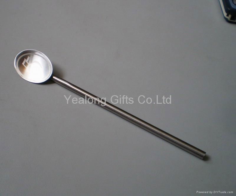 Novel heart-shape handle straight stainless steel bar stirrer 2