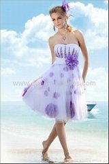 High quality Malay Satin&Silk Strapless charming short cocktail gowns