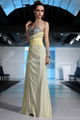 High quality One-Shoulder Rhinestones Beading Draped Prom Gowns Wedding Dress