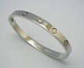 wholesales clasical love style 316L stainless steel bracelet bangle with nail  2