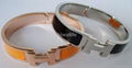 Fastion new H style 316 L stainless steel bracelet  with orange polish  1