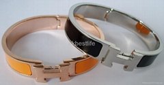 Fastion new H style 316 L stainless steel bracelet  with orange polish 