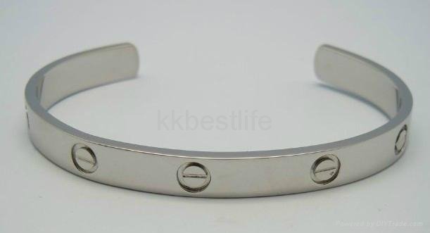  love style 316L stainless steel plating semi-circle bracelet with nail
