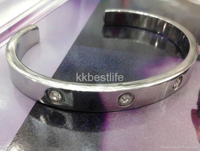  love style 316L stainless steel plating semi-circle bracelet with nail 3