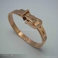 special design 316L stainless steel unisex buckle with nail  bracelet bangl  