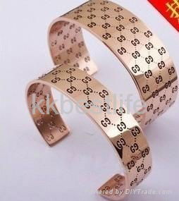 exaggerate design 316L stainless steel bracelet bangle  rose gold with pattern