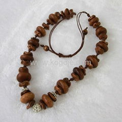 Wood beaded necklace