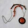 Stripe wood necklace