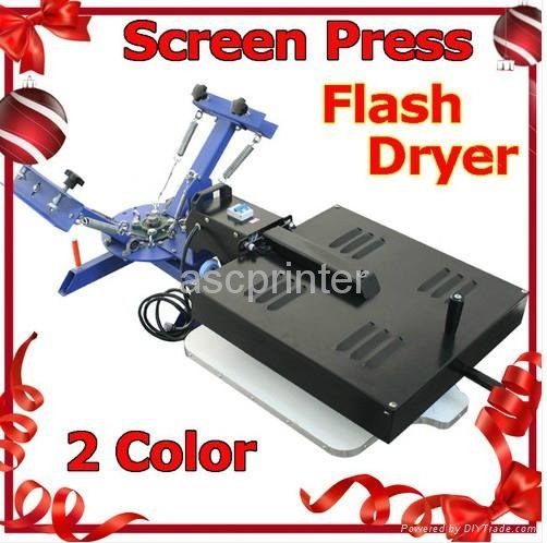 2  Color 1 Station Screen Press with Flash Dryer