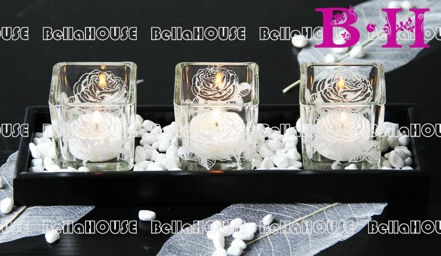 10BH8104 set of 3 square glass candle holder 2