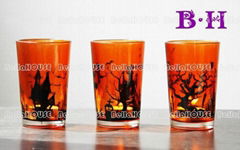 11BH8077A Halloween glass candle holder