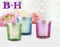 11BH10004 Flower pattern glassc candle