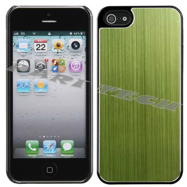 iPhone5 Case Green Brushed Metal Aluminum Chrome Hard Back Skin Case Cover  4