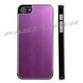 iPhone5 Purple Brushed Metal Aluminum Chrome Hard Back Skin Case for iPhone 5 4