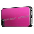 Fuschia Brushed Metal Aluminum Chrome Hard Back Skin Case Cover for iPhone 5