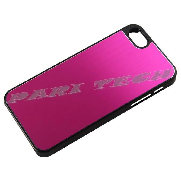 Fuschia Brushed Metal Aluminum Chrome Hard Back Skin Case Cover for iPhone 5 2