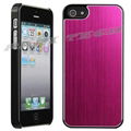 Fuschia Brushed Metal Aluminum Chrome Hard Back Skin Case Cover for iPhone 5 3