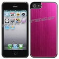 Fuschia Brushed Metal Aluminum Chrome Hard Back Skin Case Cover for iPhone 5 5