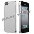 iPhone5 White Carbon Fiber Electroplating Hard Back Case Skin Cover for iPhone 5 4