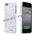 iPhone 5 Case White 3D Embossed Hollow Rose Flower PC Hard Back Skin Case Cover  4
