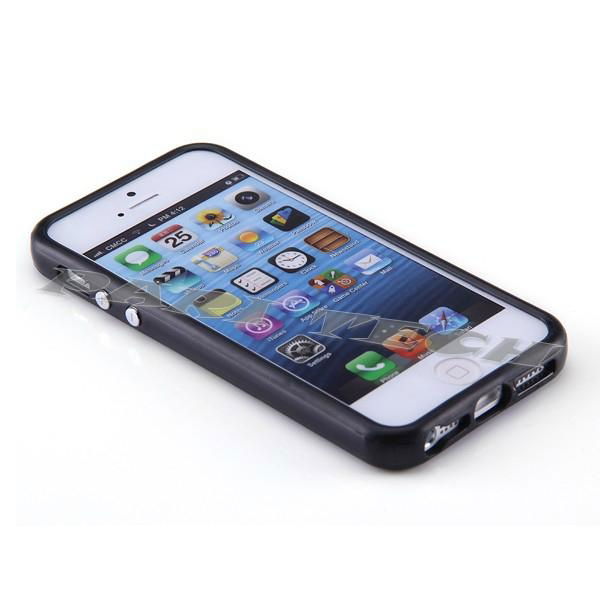 iPhone5 Case Black TPU Silicone Bumper Frame Case Cover w/ Volume Button 