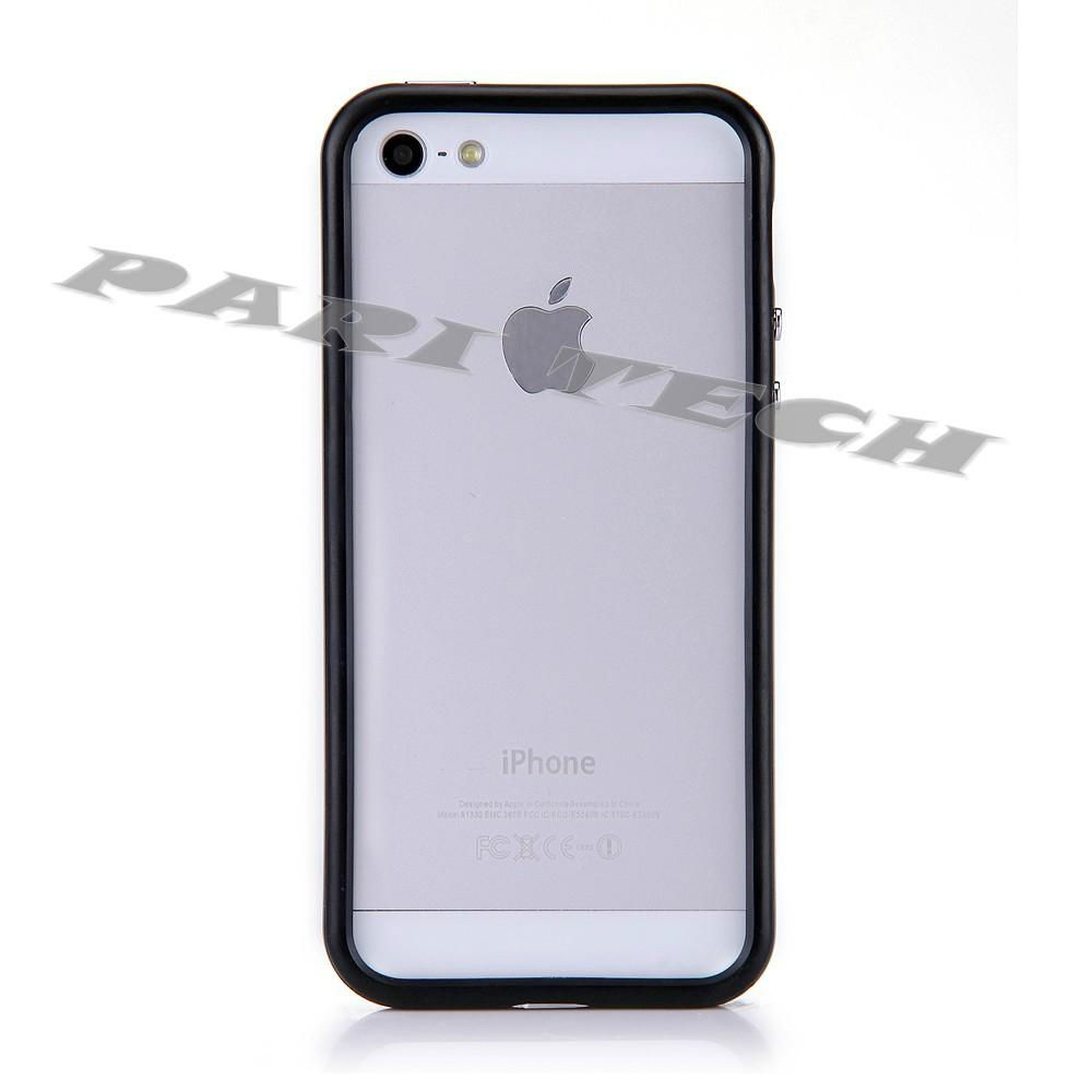 iPhone5 Case Black TPU Silicone Bumper Frame Case Cover w/ Volume Button  2