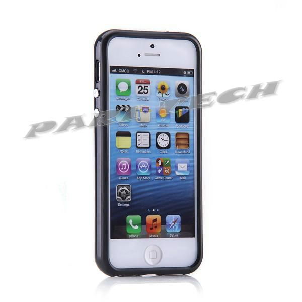 iPhone5 Case Black TPU Silicone Bumper Frame Case Cover w/ Volume Button  3