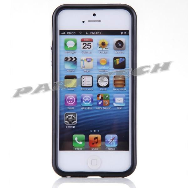 iPhone5 Case Black TPU Silicone Bumper Frame Case Cover w/ Volume Button  4