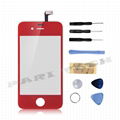 iPhone 4 Touch Screen Red LCD Touch Screen Glass Digitizer Replacement 4