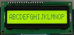 16*1 character lcd display with 80*38mm size,Y-G backlight(STN)