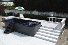 Balboa system America acrylic hot selling swimming pool/swim spa/pool(M-3323)