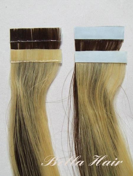 PU Skin Weft, 100% Chinese and Indian Human Hair Weave Hair Extensions 4