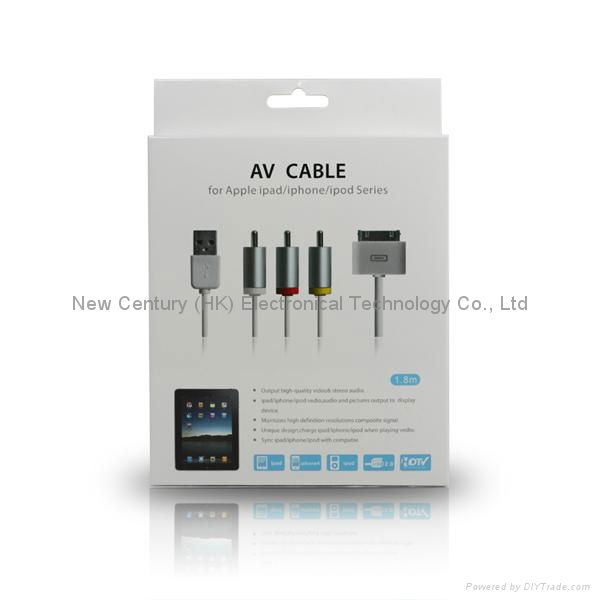Composite A/V Cable for iphone Series 3