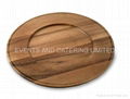 Enrico Acacia Wood Charger Plate with Beaded Edge 