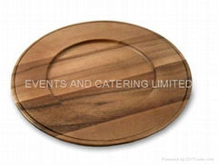 Enrico Acacia Wood Charger Plate with Beaded Edge 