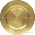 Ten Strawberry Street Lacquer 13" Gold Plain Round Charger Plate
