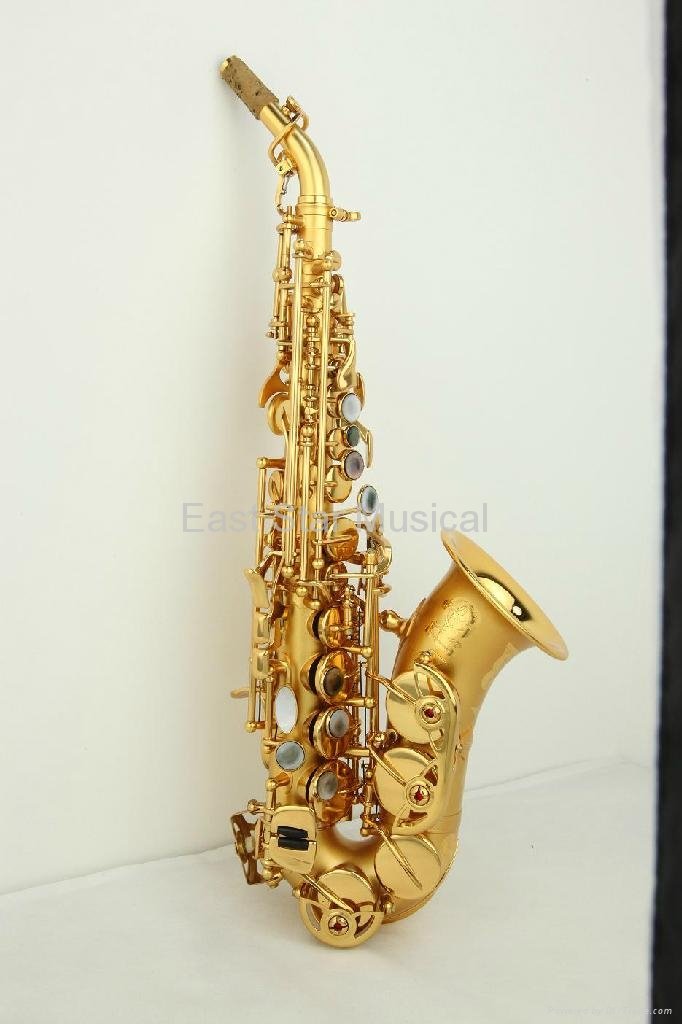 brush gold curved soprano saxophone