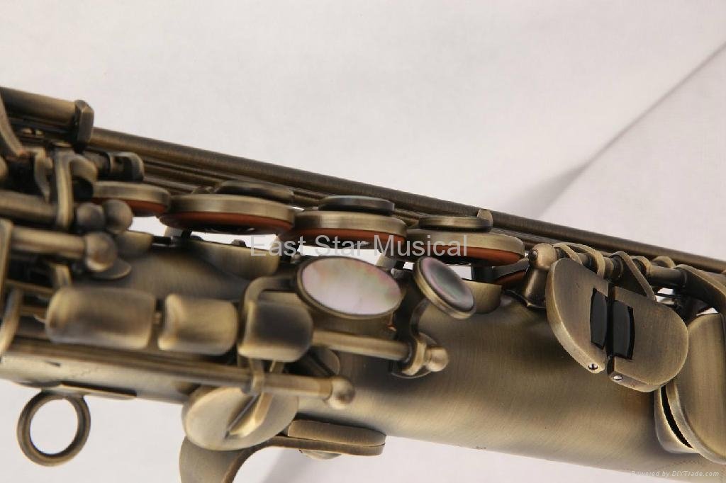 antique bronze soprano saxophone  2