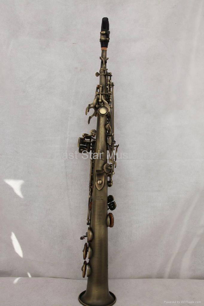antique bronze soprano saxophone  4