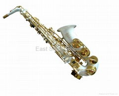 white lacquer alto saxophone 