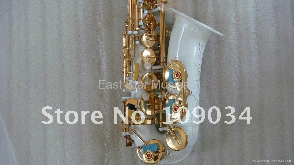 white lacquer alto saxophone  4