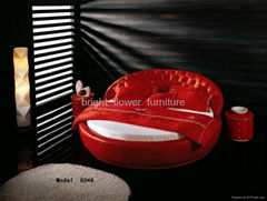 red color Round Bed /Leather Bed 